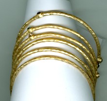 Genuine Coldwater set of 6 Goldtone Bracelet Bangle P5479