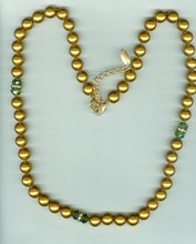 Genuine Signed Coldwater Creek Necklace Goldern Pearl   P5488