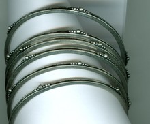 Genuine Coldwater set of 6 Silvertone Bracelet Bangle P5476