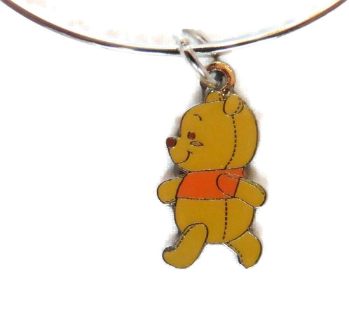 Disney Winnie the Pooh Bear Style 4 Expandable Handmade Silver Tone Fashion Bangle Bracelet