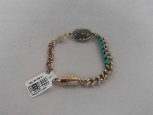 Loft Gold Tone Magnetic Light Blue Bracelet Retail $25.00