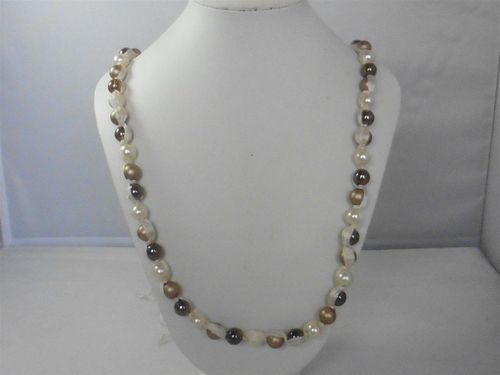 Loft White And Brown Pearls Necklace 34"