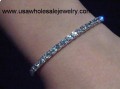 Tennis Bracelet made with Swarovski Crystals in black bag